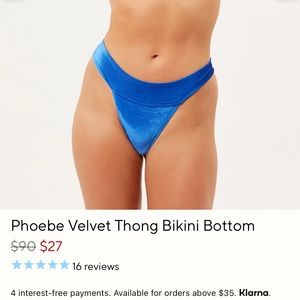Frankie’s Bikinis - Phoebe Velvet Thong Bikini Bottom